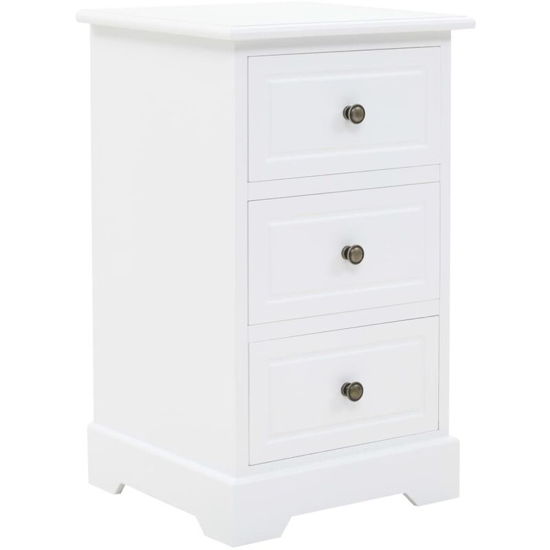 

Mesita de noche MDF y madera de pino 35x32x59 cm - Blanco