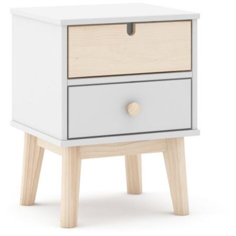 Mesita de noche Misty Cloud Blanco - Oak Soft (ancho) x 51,3cm (alto)
