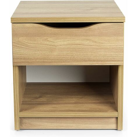 Mesita de noche moderna con el cajón de madera: Nogal
