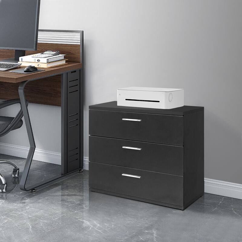 

Mesita de noche mueble cómoda gris mesa 3 cajónes para dormitorio 53 x 45 x 38cm