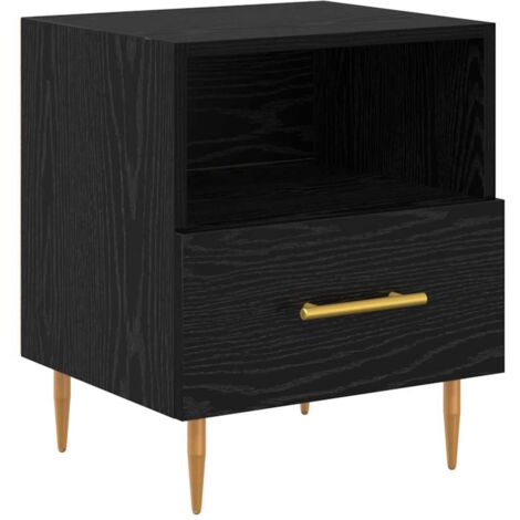 Mesita de Noche Negro 40 x 35 x 47,5 cm Madera de ingeniería vidaXL