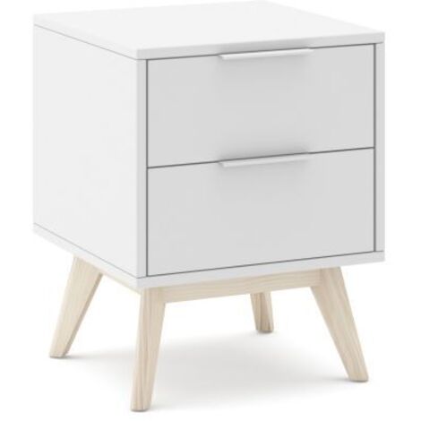 Mesita de noche Numa 2 cajones Blanco - Oak Soft (ancho) x 53cm (alto)