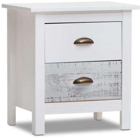 Mesita de noche Ocean 2 cajones Blanco - Vintage Colors (ancho) x 49,5cm (alto)