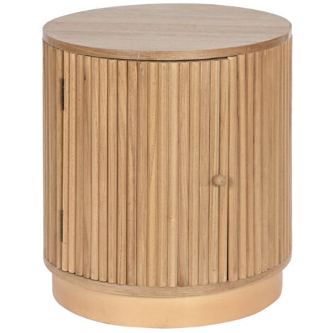 Mesita De Noche Paulownia Mdf 43X43X48 Puerta