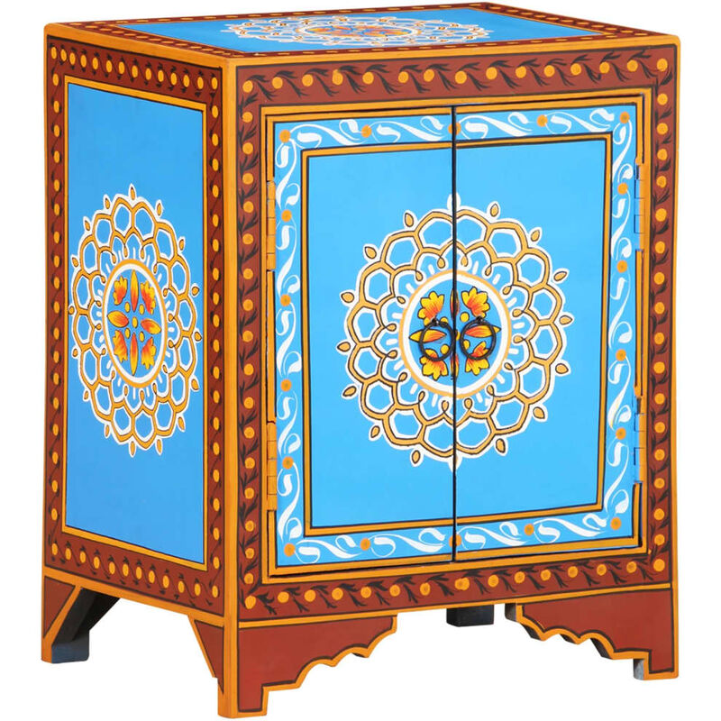 

Mesita de noche pintada a mano madera maciza mango 40x30x50 cm