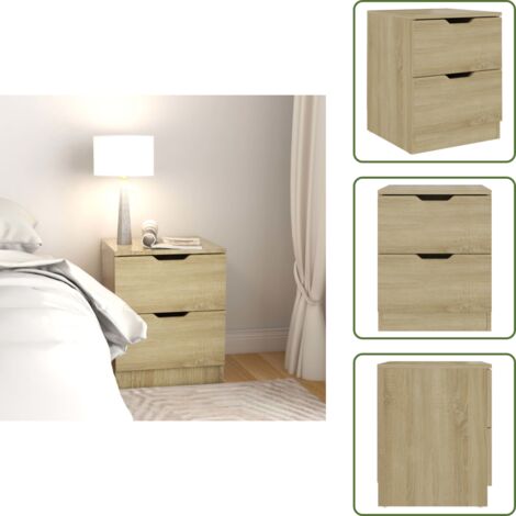 Mesita de noche roble - vidaXL Mesita de noche madera de ingeniería roble Sonoma 40x40x50 cm - Mesita de noche Sonoma