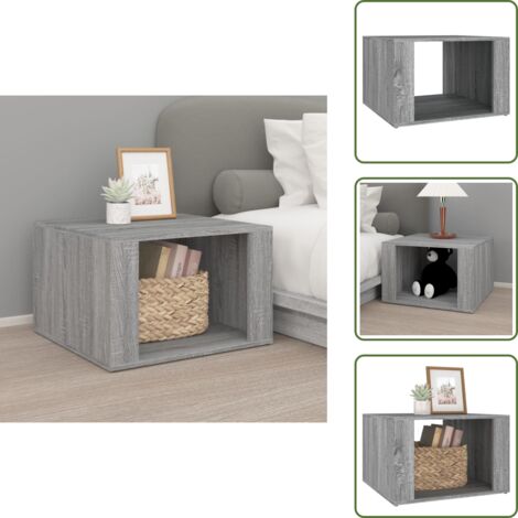 Mesita de noche Sonoma - vidaXL Mesita de noche madera contrachapada gris Sonoma 57x55x36 cm - Mesita de noche contrachapada