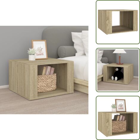 Mesita de noche Sonoma - vidaXL Mesita de noche madera contrachapada roble Sonoma 57x55x36 cm - Mesita de noche con almacenamiento