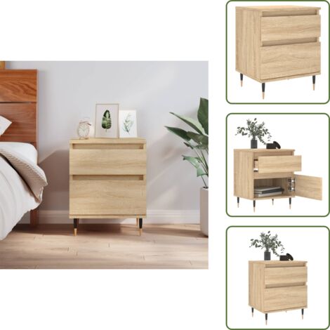 Mesita de noche Sonoma - vidaXL Mesita de noche madera de ingeniería roble Sonoma 40x35x50 cm - Mesita de noche con cajón