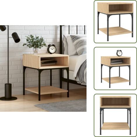 Mesita de noche Sonoma - vidaXL Mesita de noche madera de ingeniería roble Sonoma 40x41x50 cm - Mesita de noche de ingeniería
