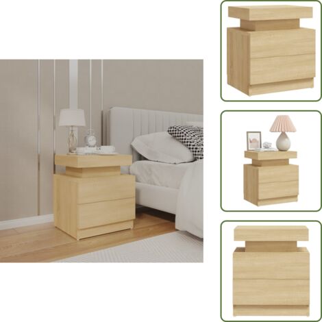 Mesita de noche Sonoma - vidaXL Mesita de noche madera de ingeniería roble Sonoma 45x35x52 cm -