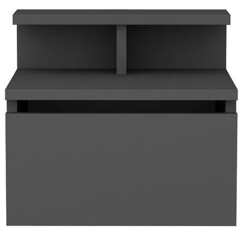 Mesita de noche suspendida, 1 puerta abatible antracita L39,8 cm - ALICE