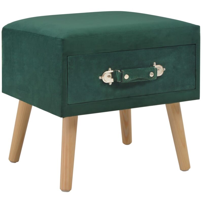 

vidaXL Mesita de Noche 40x35x40 cm Terciopelo Verde - Verde