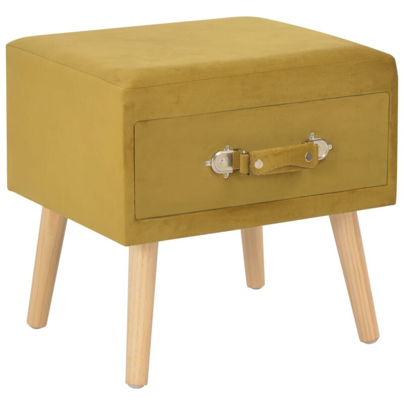 

vidaXL Mesita de Noche 40x35x40 cm Terciopelo Color Mostaza - Amarillo