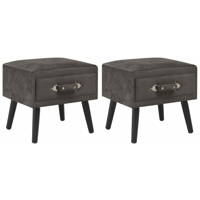 

vidaXL Mesita de Noche 40x35x40 cm Terciopelo Gris 2 Unidades - Gris