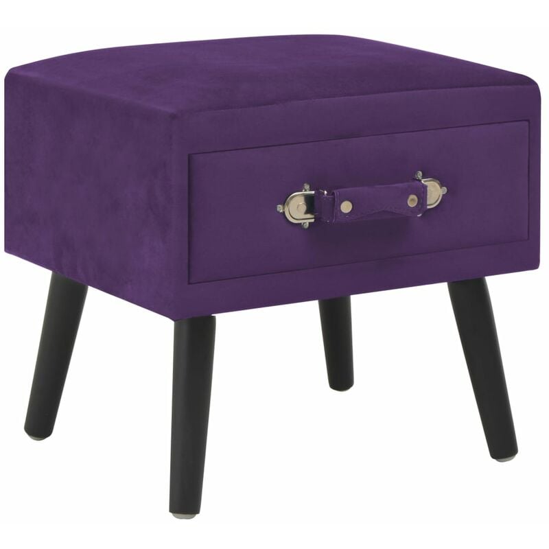 

vidaXL Mesita de Noche 40x35x40 cm Terciopelo Morado Oscuro - Púrpura