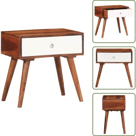 Mesita de noche - vidaXL Mesa auxiliar madera maciza acacia 45x30x45 cm - Mesa de té