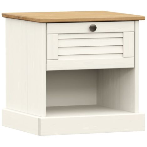 Mesita de noche VIGO madera maciza de pino blanco 42x35x42 cm vidaXL