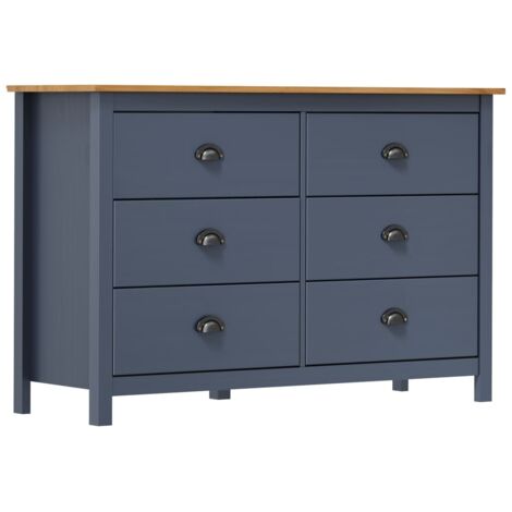 Mesita de noche，Mesilla de noche，Mesa Auxiliar Hill madera maciza de pino gris 125x40x80 cm NEIN70719 MaisonChic
