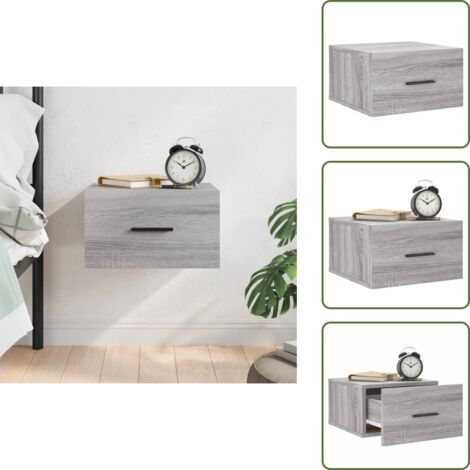 Mesita decorativa - vidaXL Mesita de noche de pared color gris Sonoma 35x35x20 cm - Almacenamiento en pared