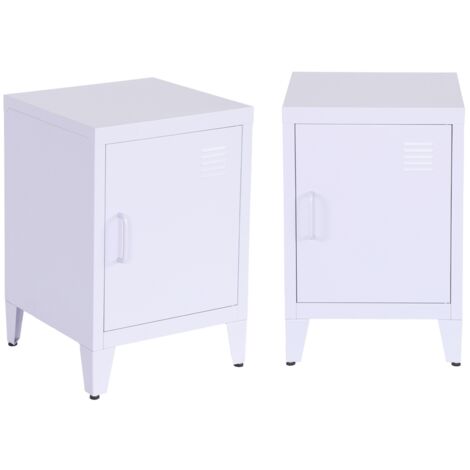 Mesita industrial con 1 puerta, set de 2