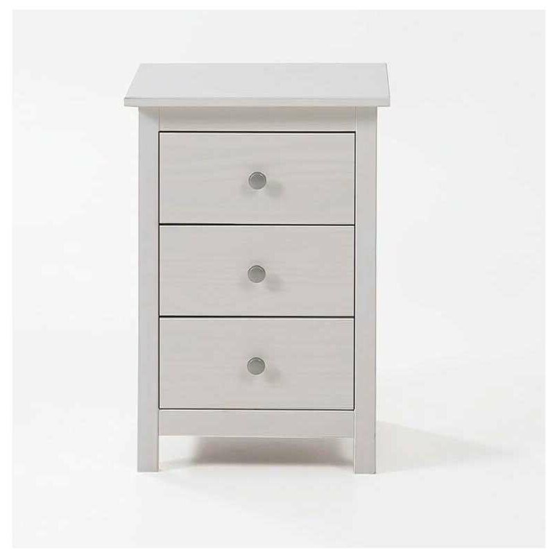 

Mesita madera maciza con tres Cajones Tabac acabado blanco tranlucido 63 cm(alto)43 cm(ancho)35 cm(fondo) Color BLANCO