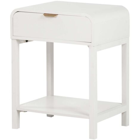 Mesita Mdf Pino Blanco Dorado 48X36X61 Cm