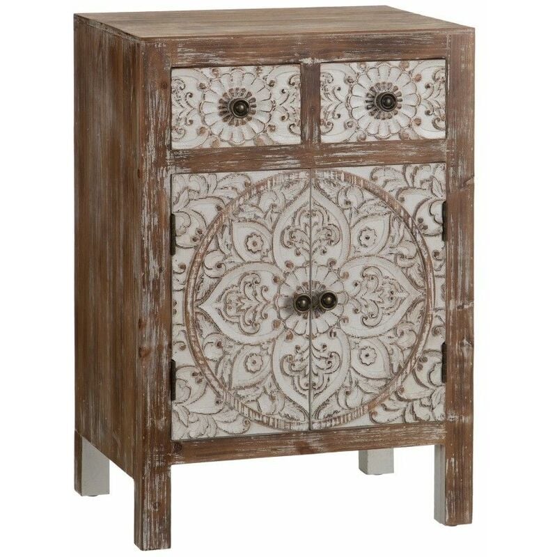 

Fanmuebles - Mesita de noche madera natural - blanco