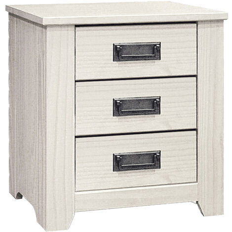 Mesita Niza 3 Cajones 50X45X38Cm Blanco
