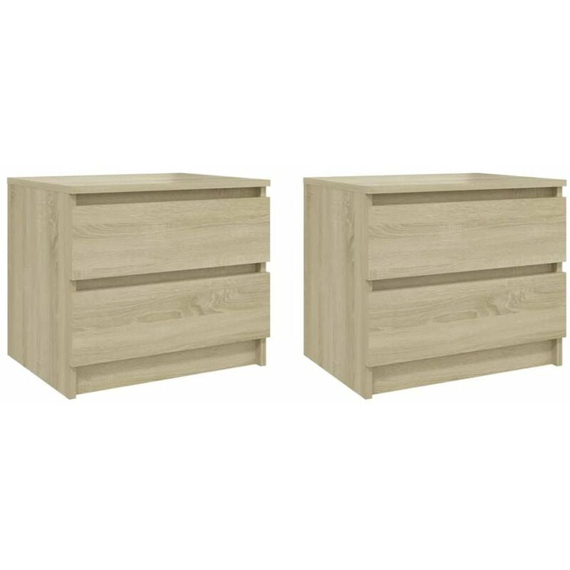 

Mesita noche 2 uds aglomerado color roble Sonoma 50x39x43,5 cm