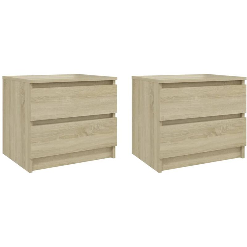 

Mesita noche 2 uds aglomerado color roble Sonoma 50x39x43,5 cm