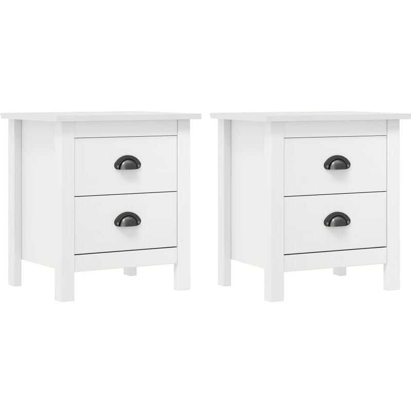 

Mesita noche Hill Range 2 uds madera pino blanco 46x35x49,5 cm