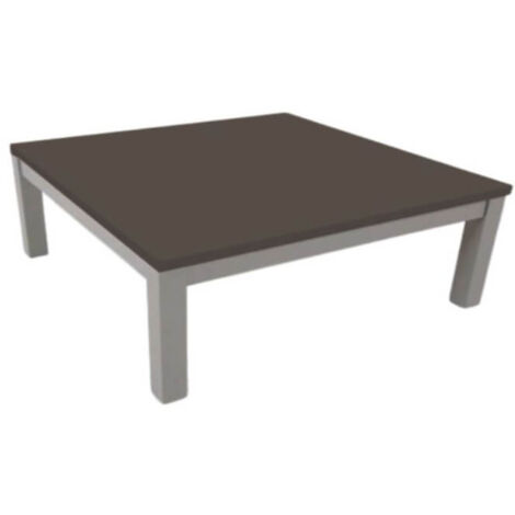 Mesita rectangular con estructura gris y tapa de barro Tratto