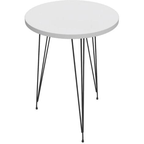 Mesa de centro redonda blanca pequeña Modren circular para sala de estar,  espacios pequeños, mesas auxiliares de madera de 31 pulgadas, mesa de centro