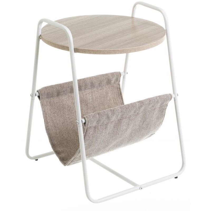 

Lolahome - Mesita revistero de paulonia industrial blanca, de 40x40x55cm