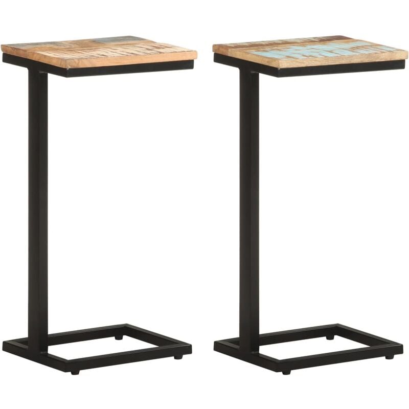 

Mesitas auxiliares 2 uds madera reciclada 31,5x24,5x64,5 cm