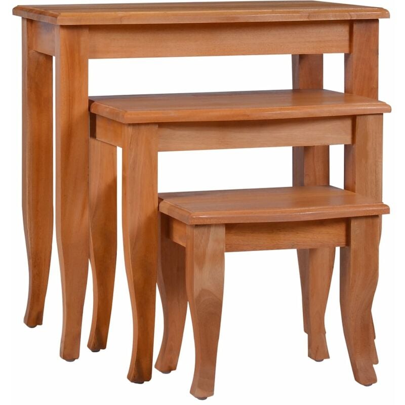 

Madera Maciza de Caoba Mesitas Auxiliares 3 Unidades Marrón - Marrón - Vidaxl