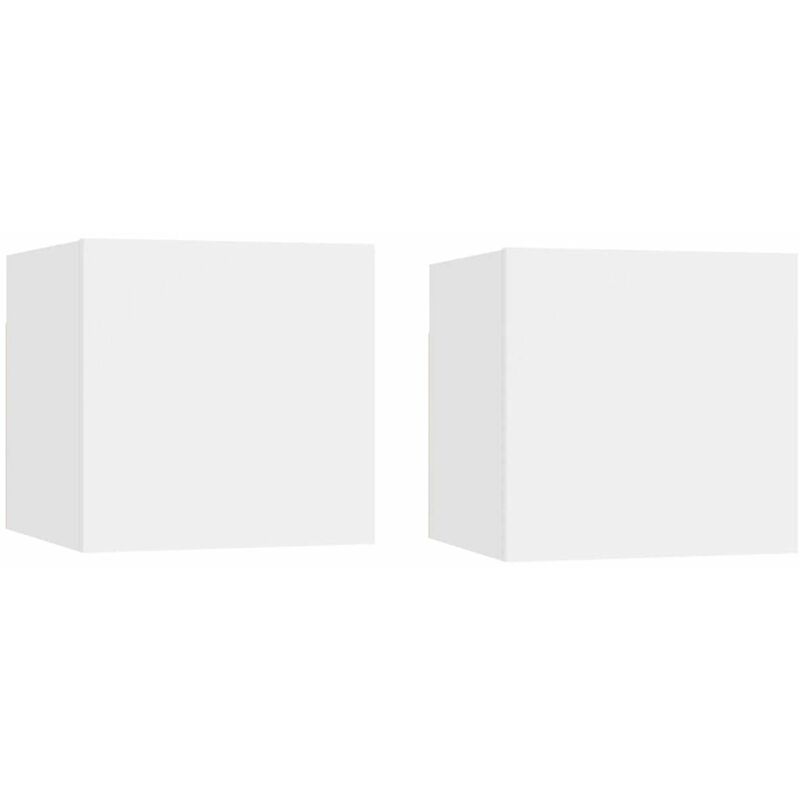 

Mesitas de noche 2 uds aglomerado blanco 30,5x30x30 cm