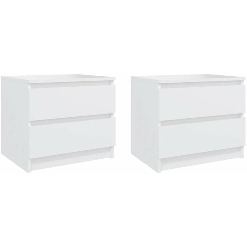 

Mesitas de noche 2 uds aglomerado blanco 50x39x43,5 cm