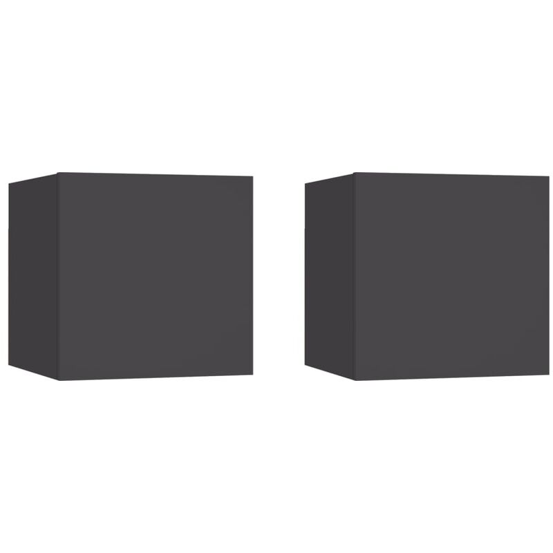 

Mesitas de noche 2 uds aglomerado gris 30,5x30x30 cm