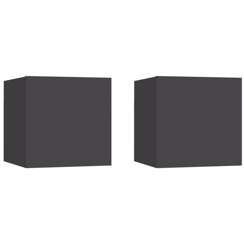 

Mesitas de noche 2 uds aglomerado gris 30,5x30x30 cm