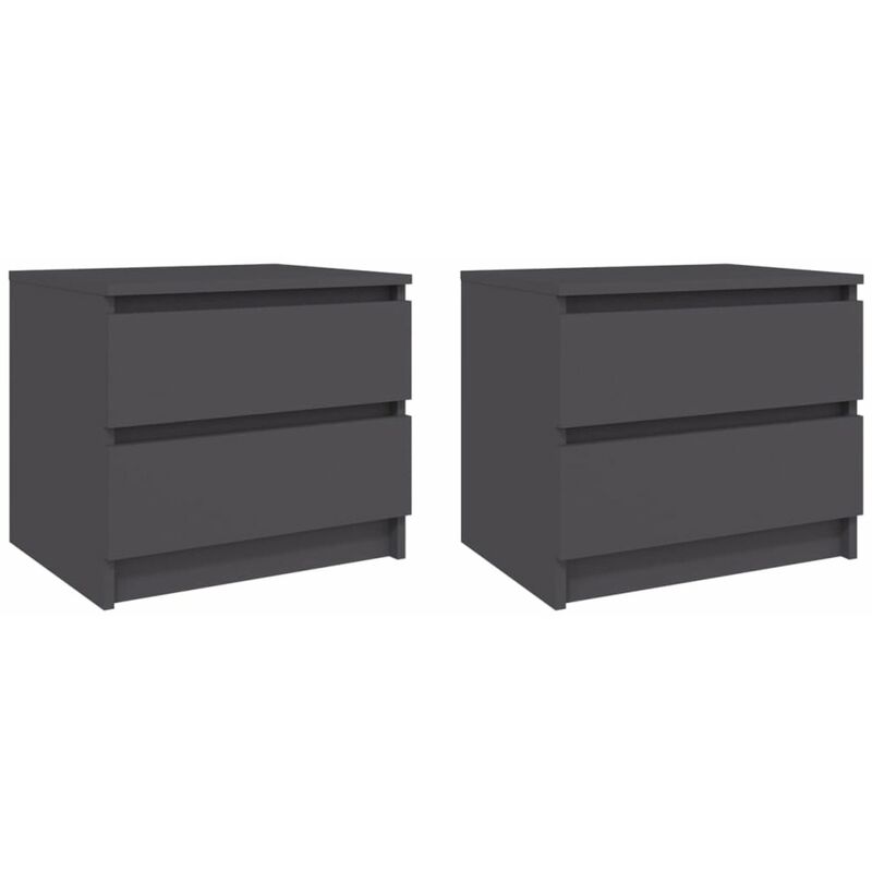 

Mesitas de noche 2 uds aglomerado gris 50x39x43,5 cm