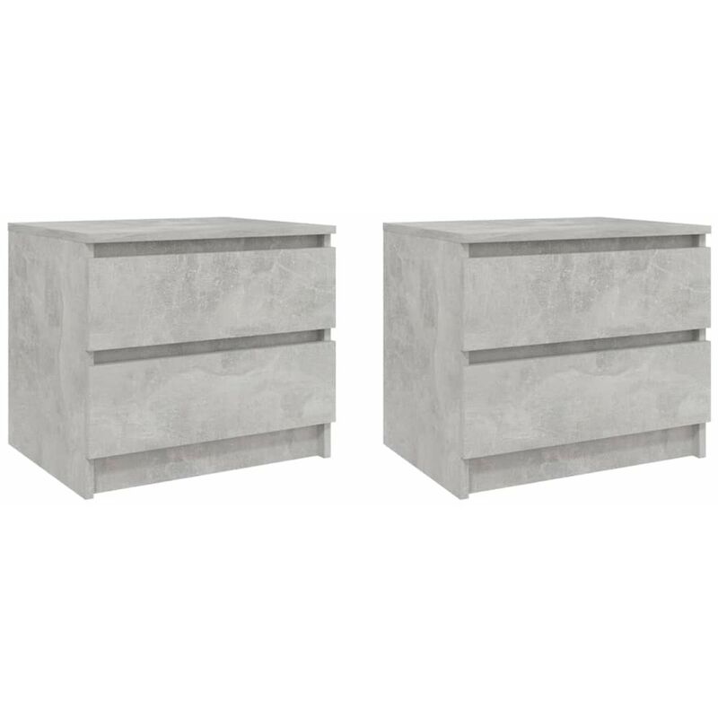 

Mesitas de noche 2 uds aglomerado gris hormigon 50x39x43,5 cm