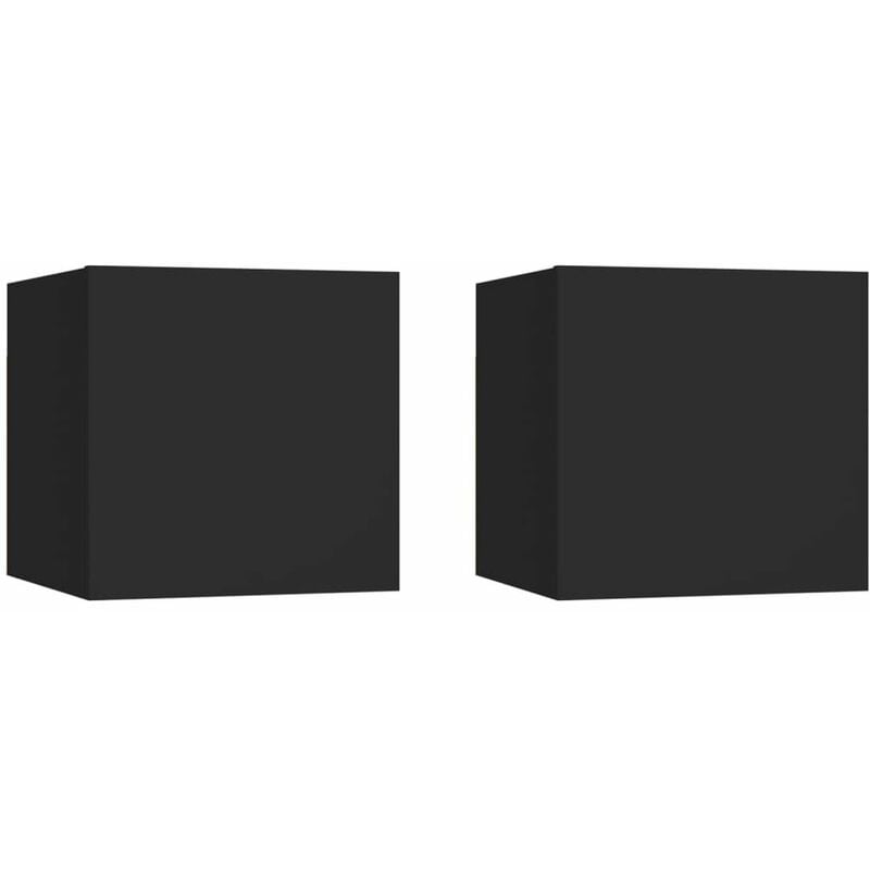 

Mesitas de noche 2 uds aglomerado negro 30,5x30x30 cm