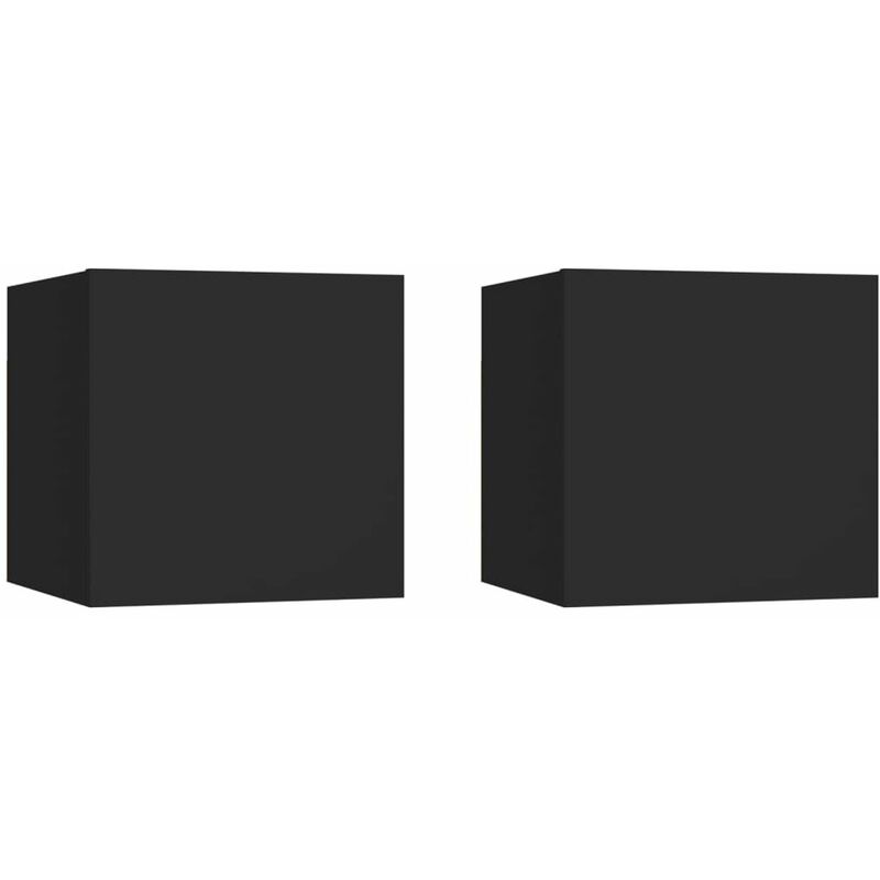 

Mesitas de noche 2 uds aglomerado negro 30,5x30x30 cm
