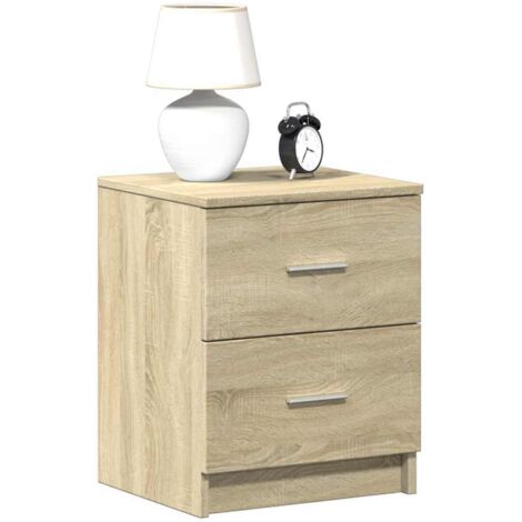Mesitas de noche 2 uds con 2 cajones roble  40x36x50 cm