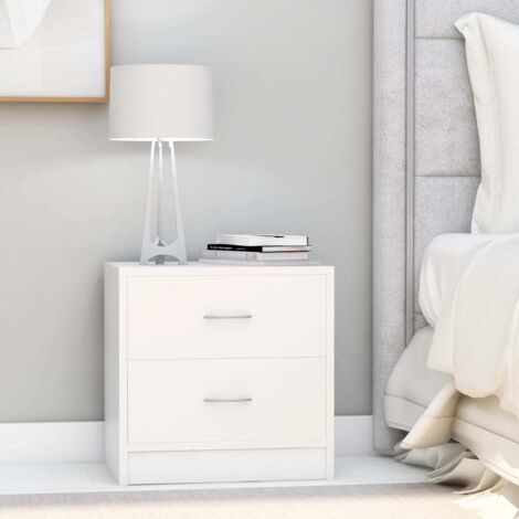 Mesitas de noche 2 uds madera contrachapada blanco 40x30x40 cm vidaXL