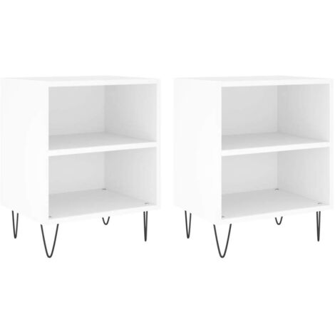 Mesitas de noche 2 uds madera de ingeniería blanco 40x30x50 cm vidaXL