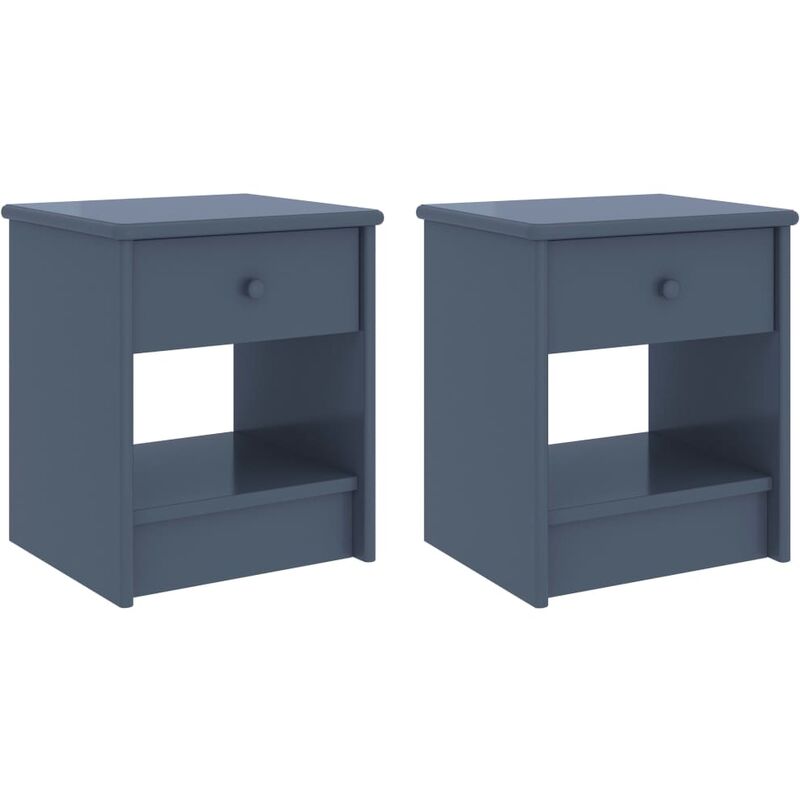 

Mesitas de noche 2 uds madera de pino gris claro 35x30x40 cm