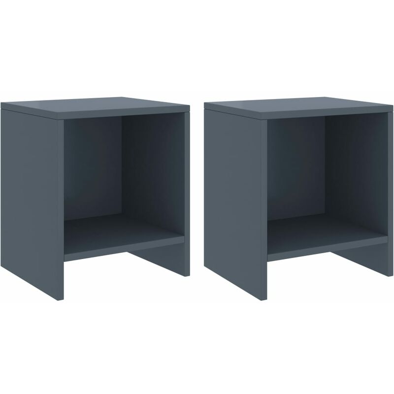 

Mesitas de noche 2 uds madera de pino gris claro 35x30x40 cm
